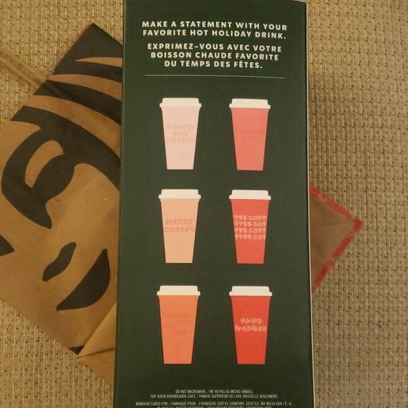 Starbucks reusable hot cups, 6 cups and lids - Picture 2 of 3